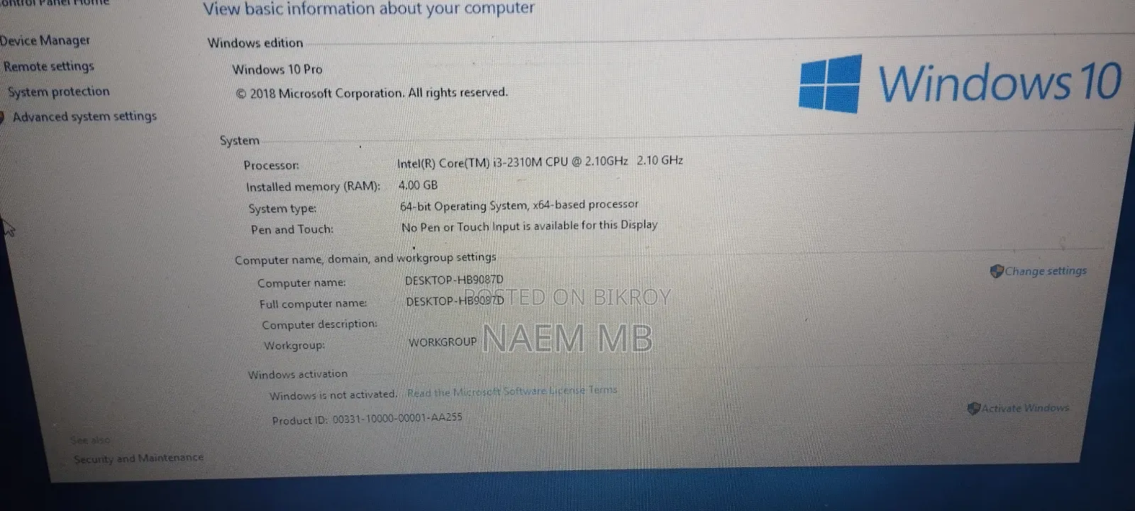 Laptop HP Pavilion G6 4GB Intel Core I3 HDD 512GB