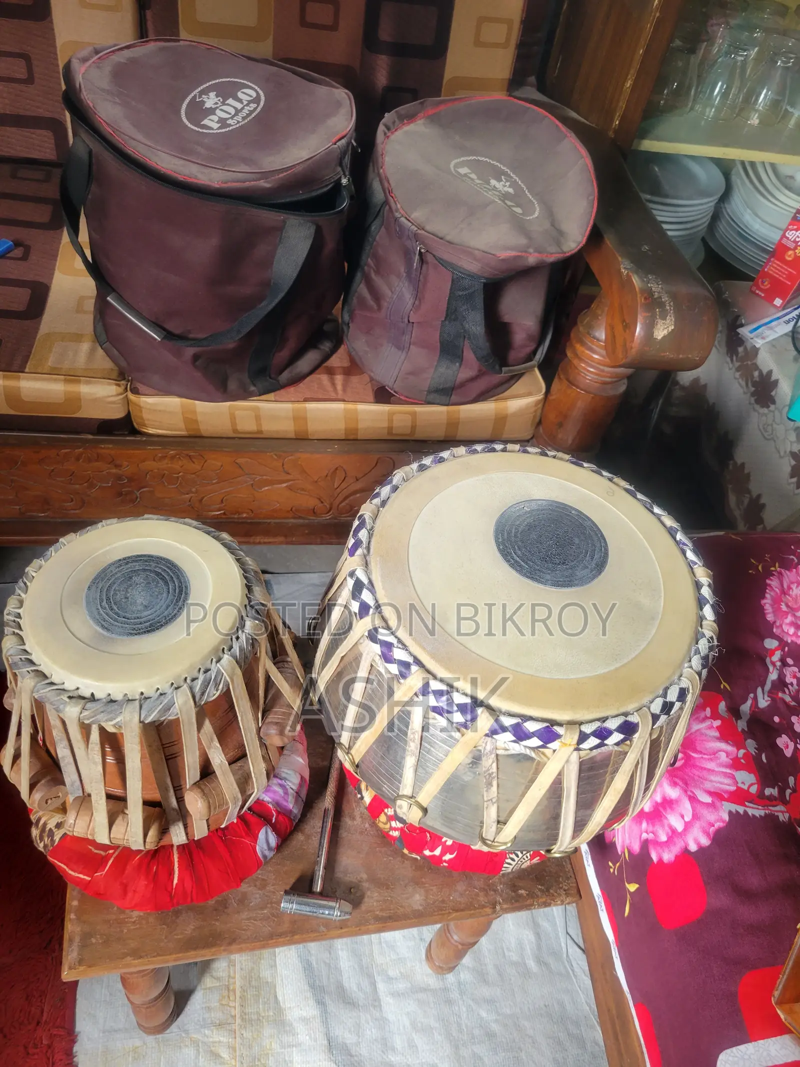 Personal Used Steel Tabla With Cover