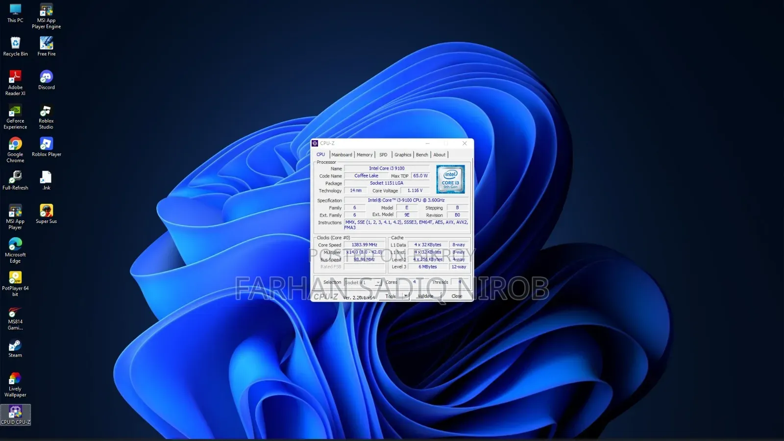 Intel Core i3-9100 9th Gen Processor With Box Cooler
