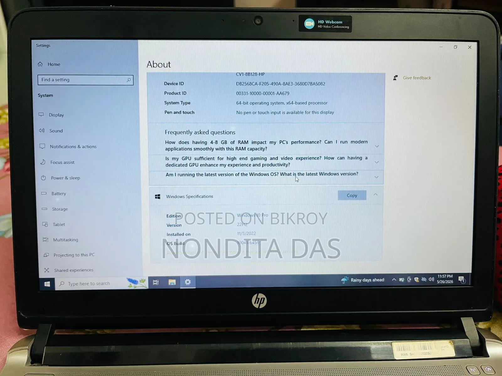 Laptop HP ProBook 430 G3 4GB Intel Core I5 HDD+SSD 1TB