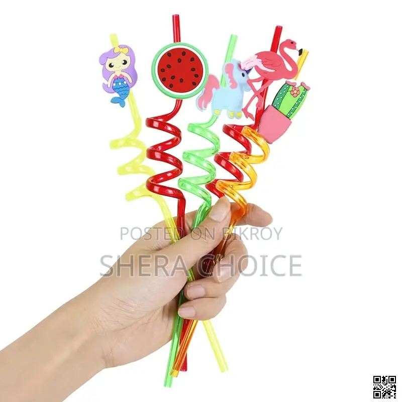 4pcs Colorful Fruit Style Reusable Straws