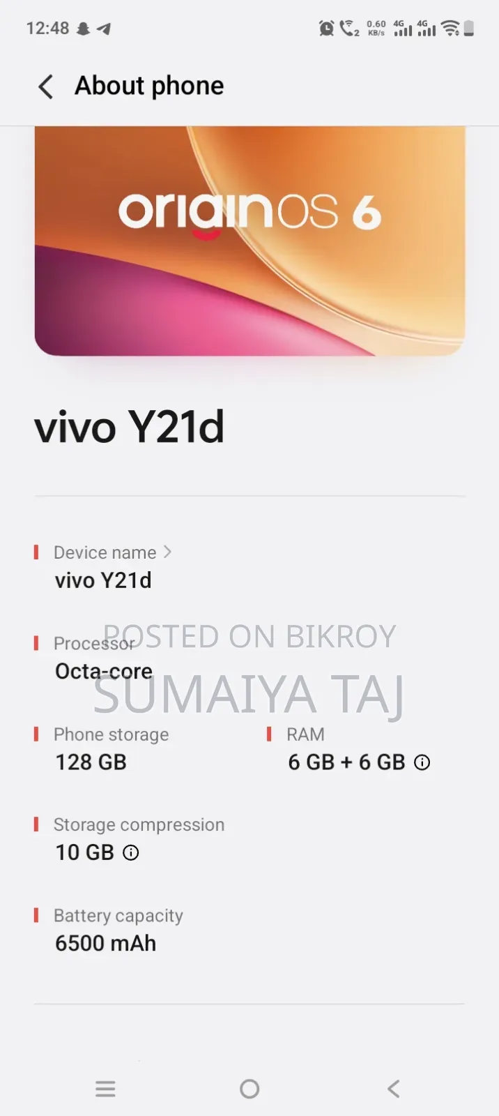 Vivo Y21d 128 GB Pink