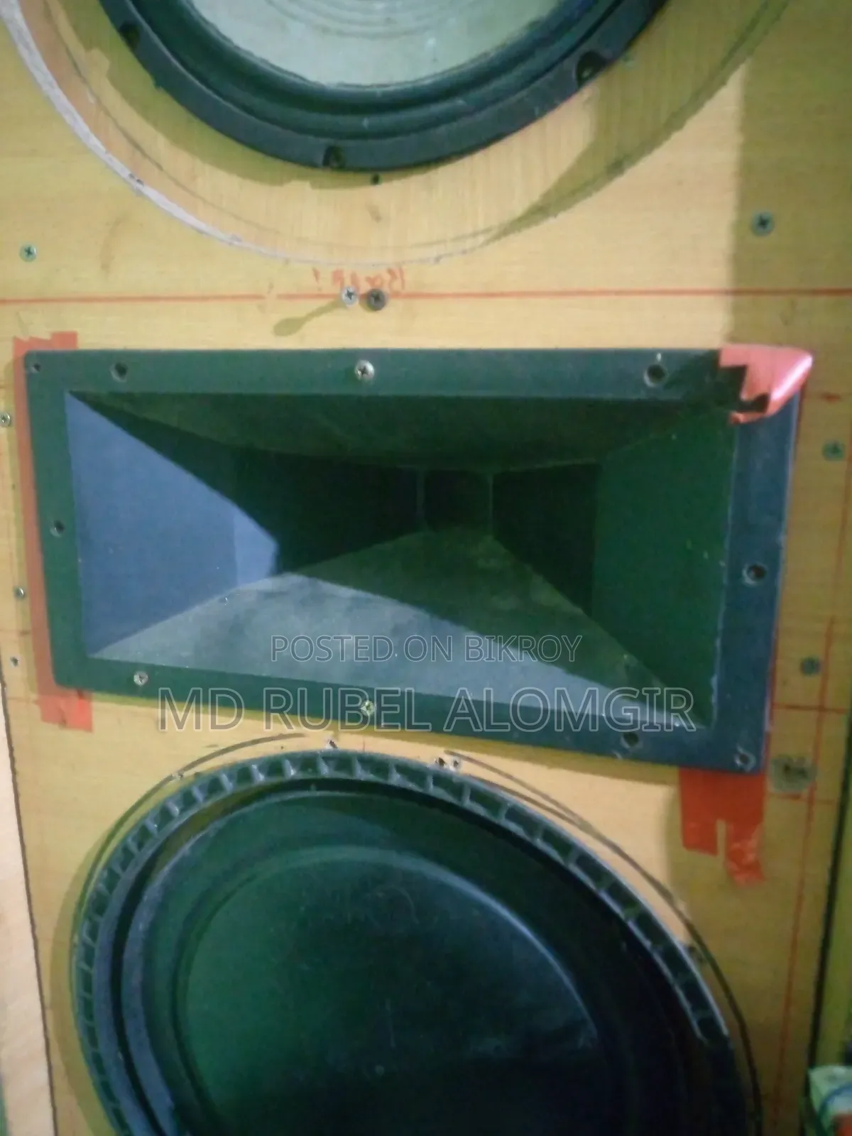 Two speakers, one 16-inch and one 12-inch