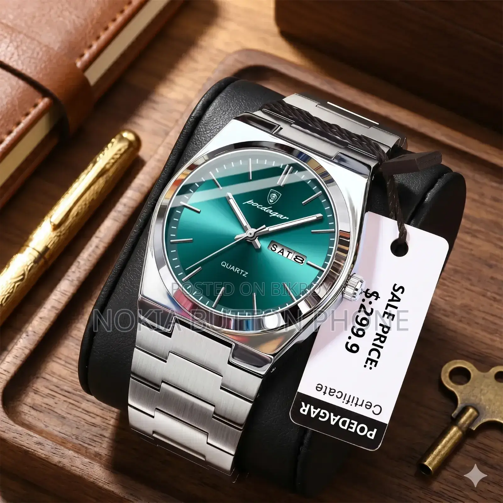 Poedagar 930 New Luxury Luminous Date Week Stainless Steel Watch