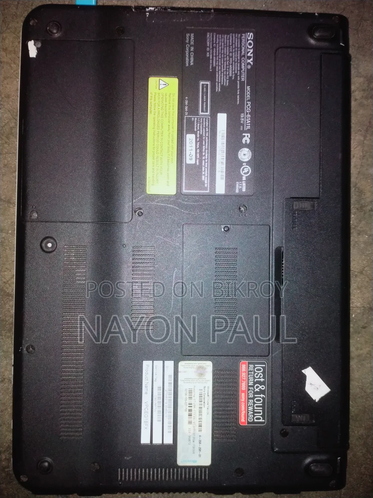 Laptop Sony VAIO E11125CN 4GB Intel Core I3 HDD+SSD 512GB