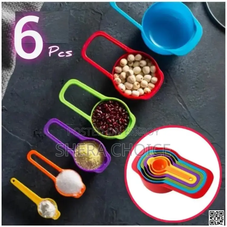 6 Pcs Measuring Cup Set, 6 Piece Measuring Spoon Set