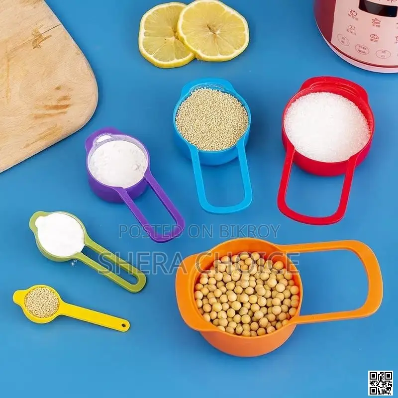 6 Pcs Measuring Cup Set, 6 Piece Measuring Spoon Set
