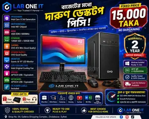New Desktop Computer 4GB Intel Core I3 SSD 128GB