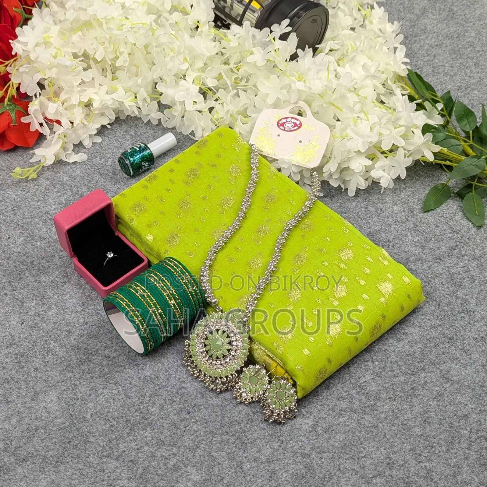 Exclusive Half Silk Jamdani Saree Combo Package (Zari Work)