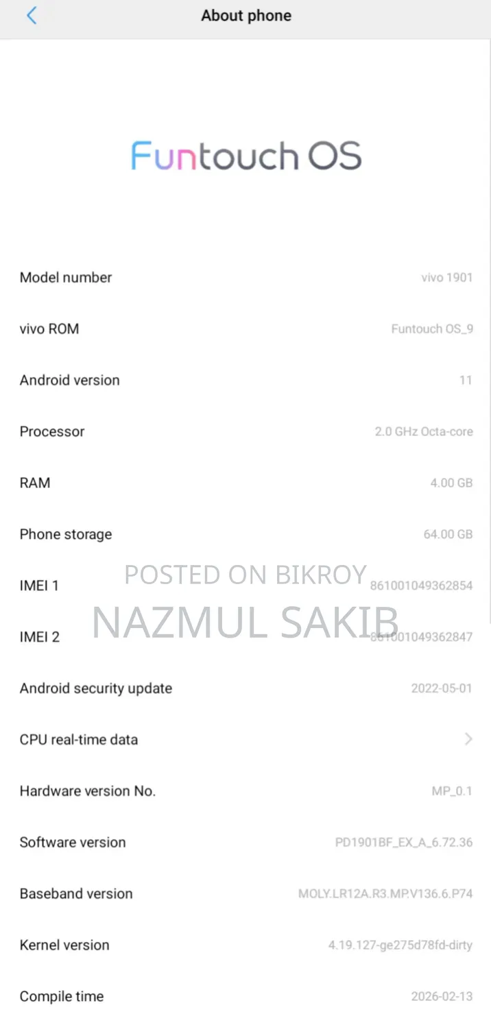 Vivo Y17 64 GB Red