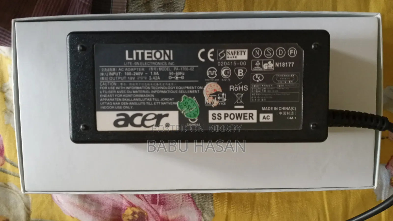 এসার ফ্রেশ ল্যাপটপ চার্জার