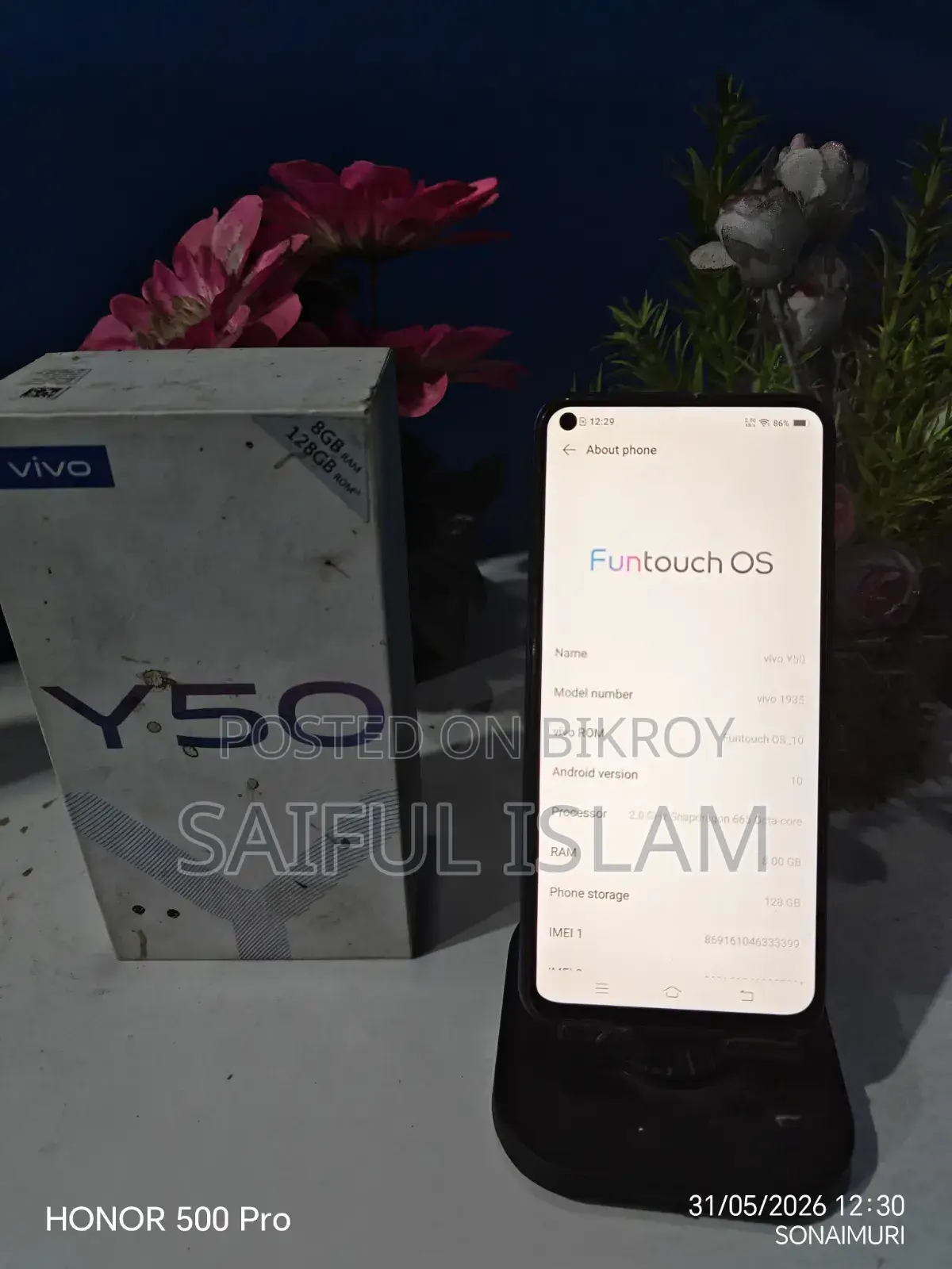 Vivo Y50 128 GB Blue