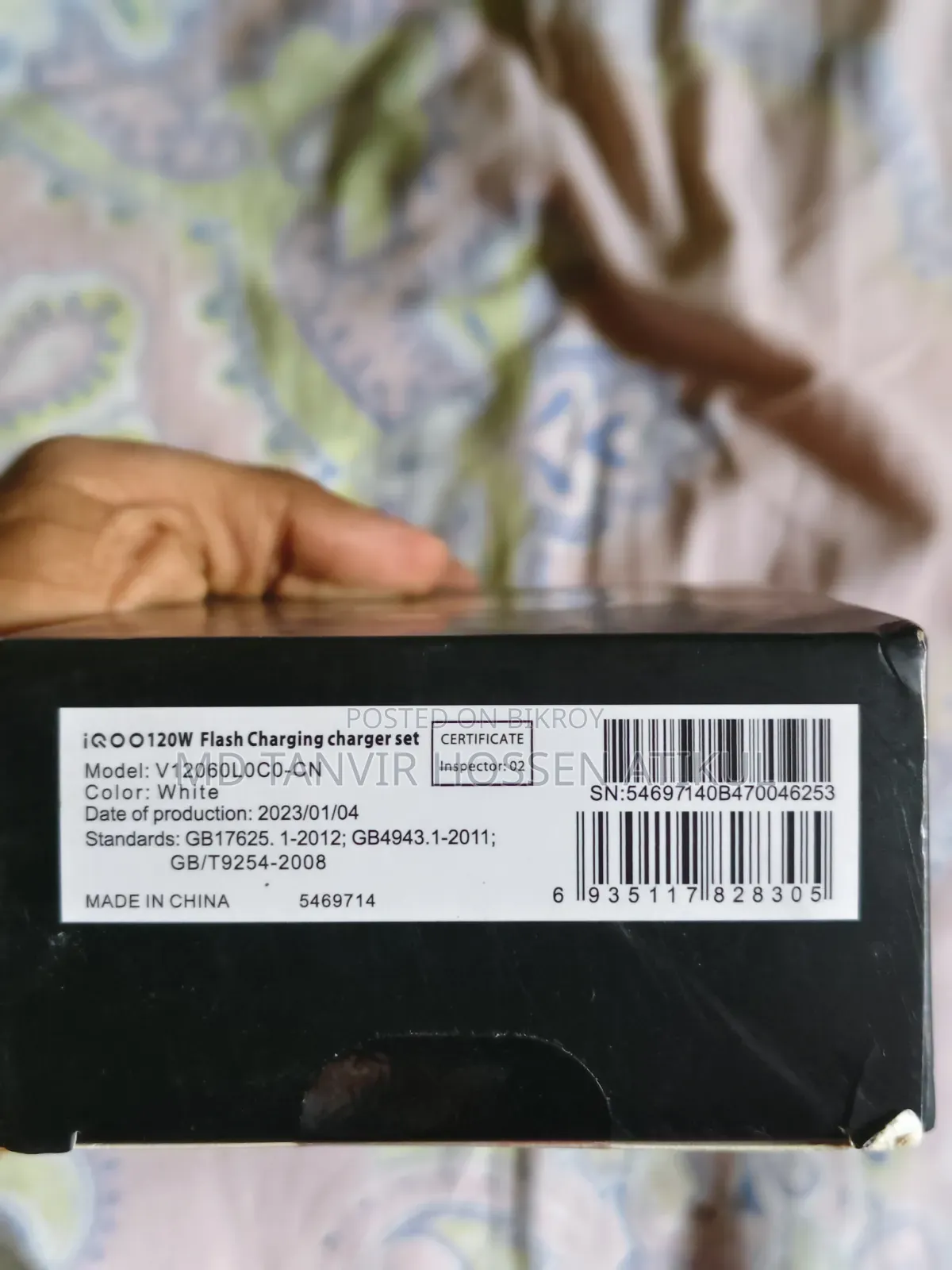 Vivo Iqoo 120w Fast Charger Power Adapter