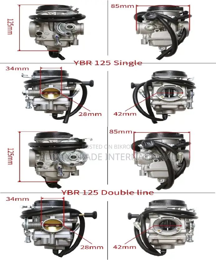 Yamaha YBR 125 Single and Double Line Carburetor