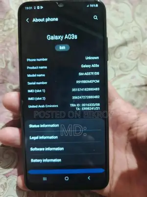 Samsung Galaxy A03s 64 GB Black