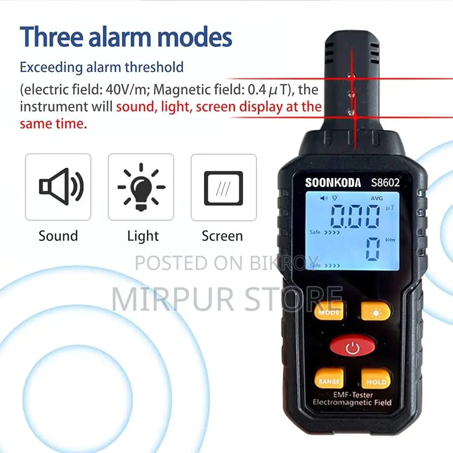 Electromagnetic Field Detector Tester S8602 3-in-1