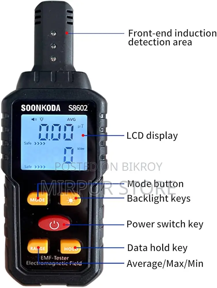 Electromagnetic Field Detector Tester S8602 3-in-1