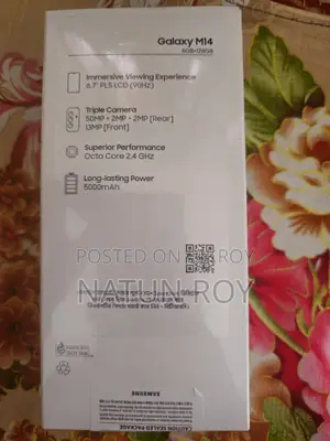 নতুন Samsung Galaxy M14 ১২৮ জিবি ব্ল্যাক