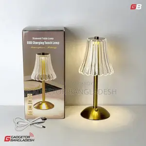 Premium Crystal Fluted Rechargeable Table Lamp