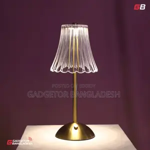 Premium Crystal Fluted Rechargeable Table Lamp