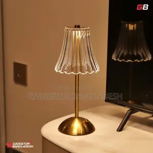 Premium Crystal Fluted Rechargeable Table Lamp