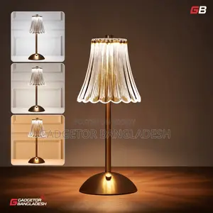Premium Crystal Fluted Rechargeable Table Lamp