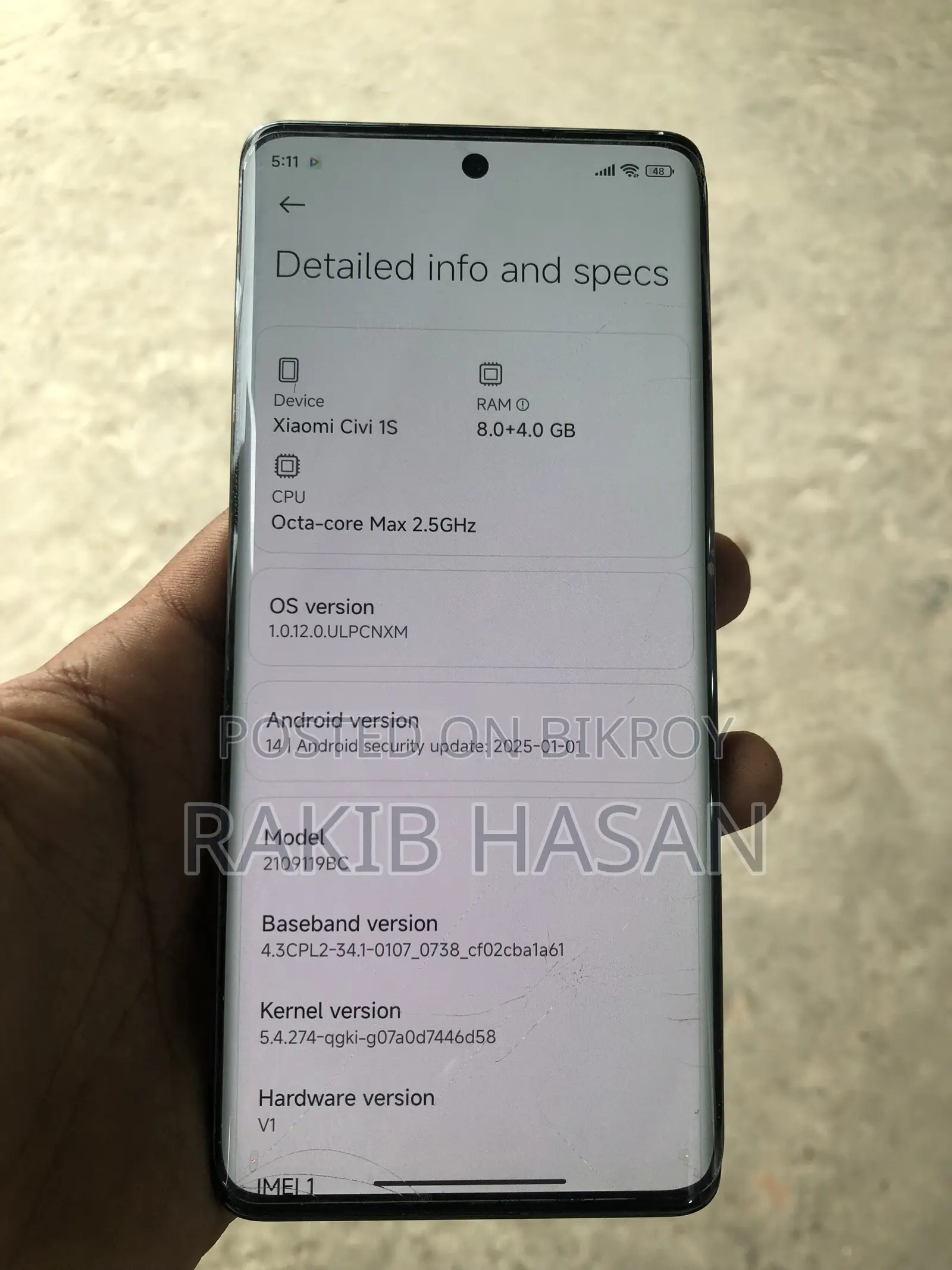 Xiaomi Civi 2 128 GB Black