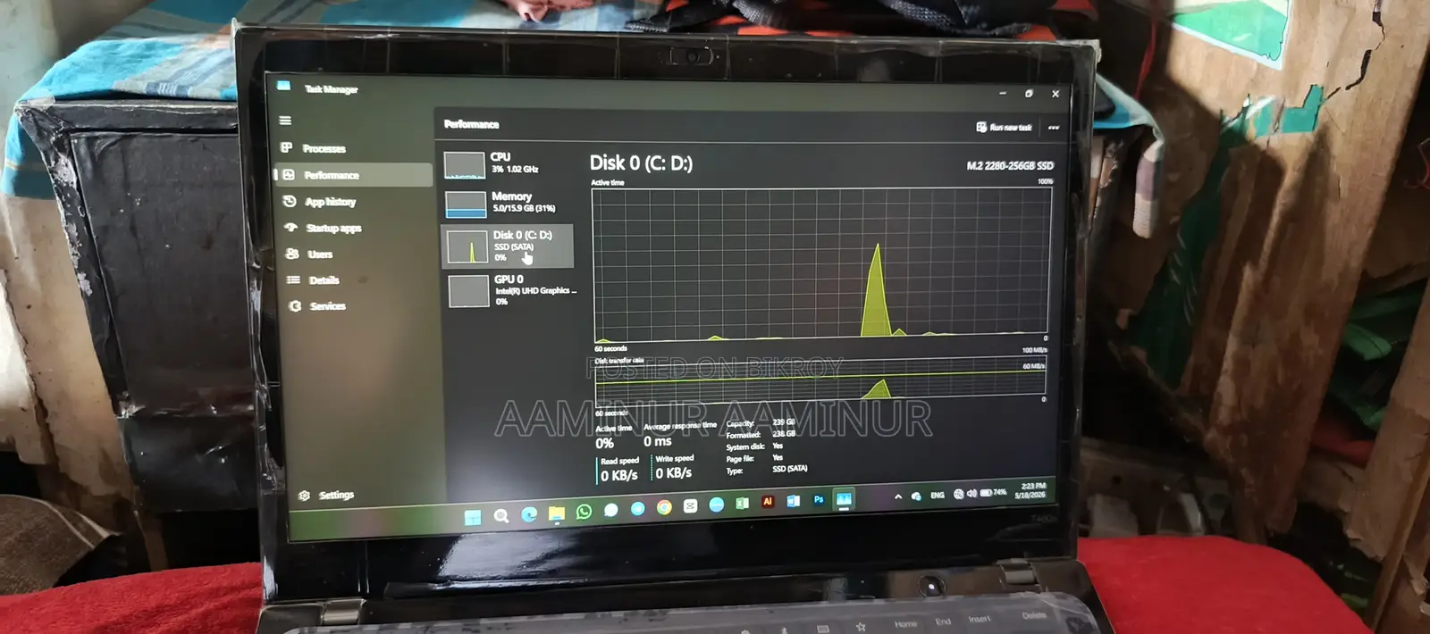 Laptop Lenovo ThinkPad T480s 16GB Intel Core I7 SSD 256GB