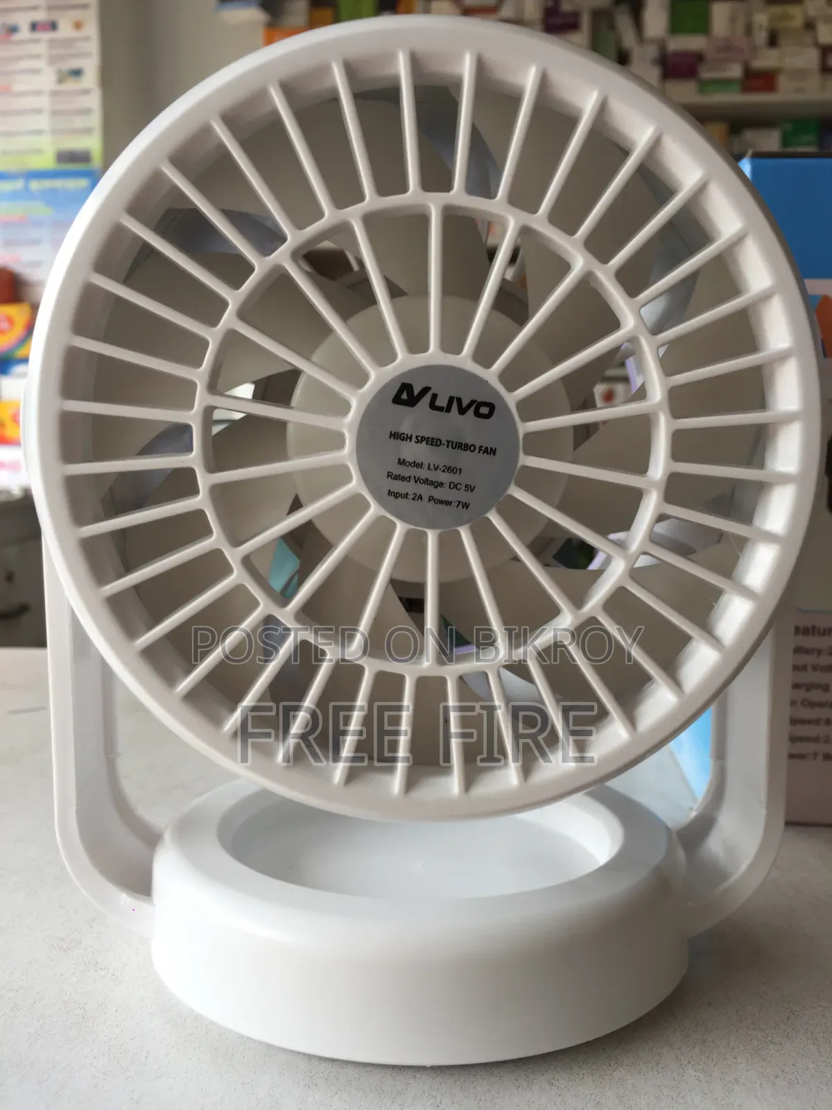 Livo High Speed-Turbo Rechargeable Fan (Model: Lv-2601) Free Delivery