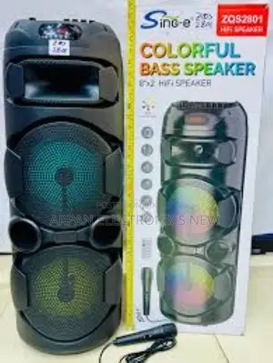 Sing-E Zqs1082x 8 Inch*2 Speaker Outdoor Portable Dj Sound Box Led