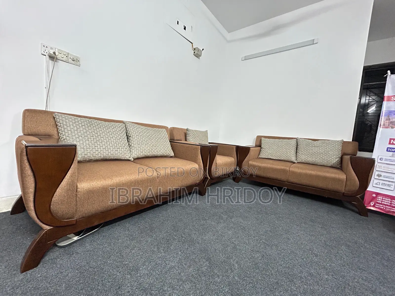 5-Seater Sofa Set With Center Table – 32,000 BDT