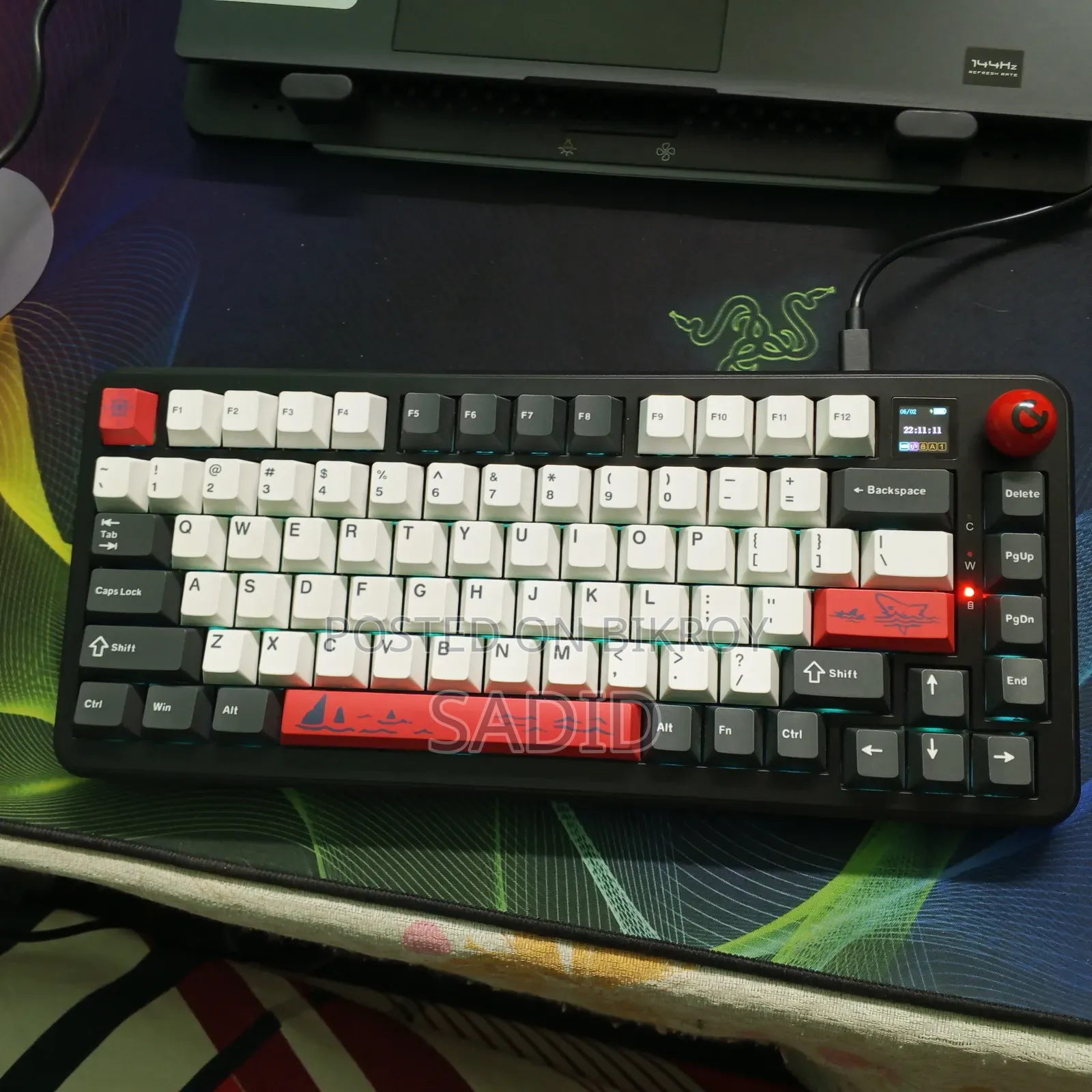 Ajazz Ak 820 Max Plus Tri-Mode Mechanical Keyboard (Black Shark Red)