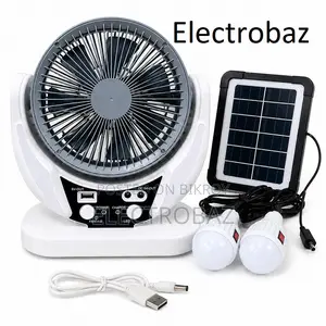 4-in-1 Solar Fan With LED (Model 606) – Best Solar Fan In Bangladesh