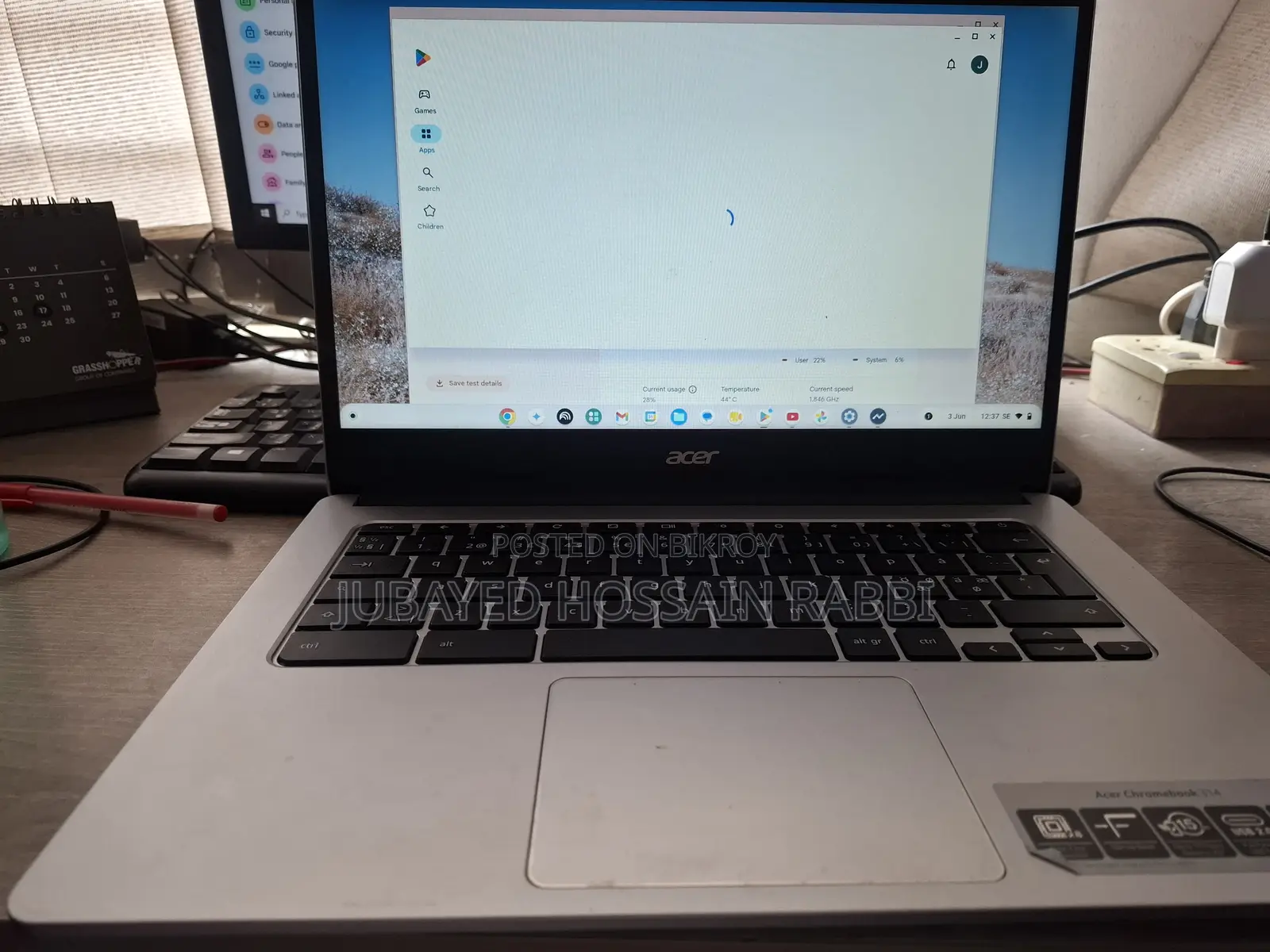 Laptop Acer Chromebook Spin 15 CP315 8GB SSHD (Hybrid) 32GB