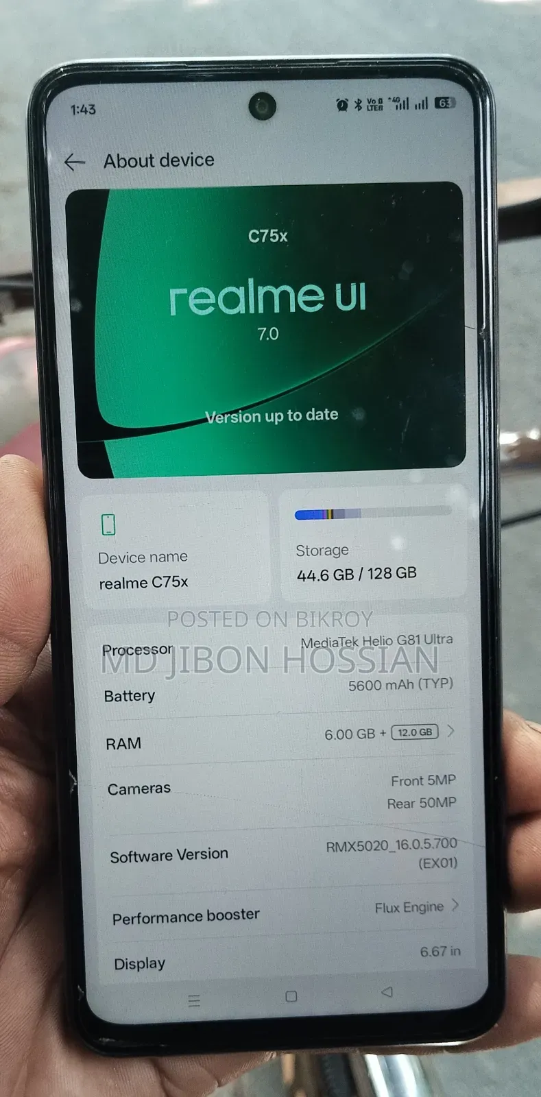 New Realme C75x 128 GB Black