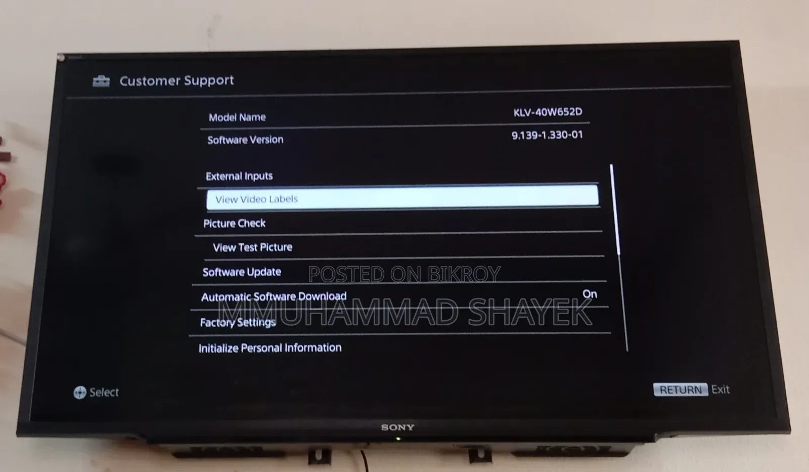 Sony Bravia 43" LED TV for Sale
