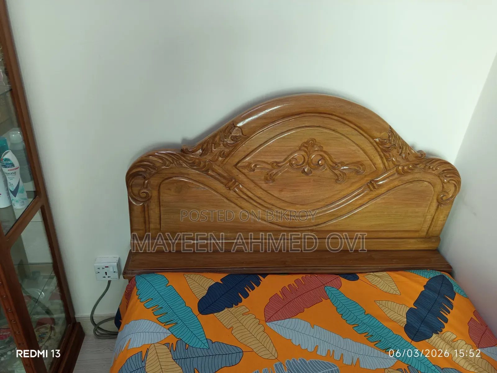 Teak wood single bed 4.5 Feet / 7 Feet for sale