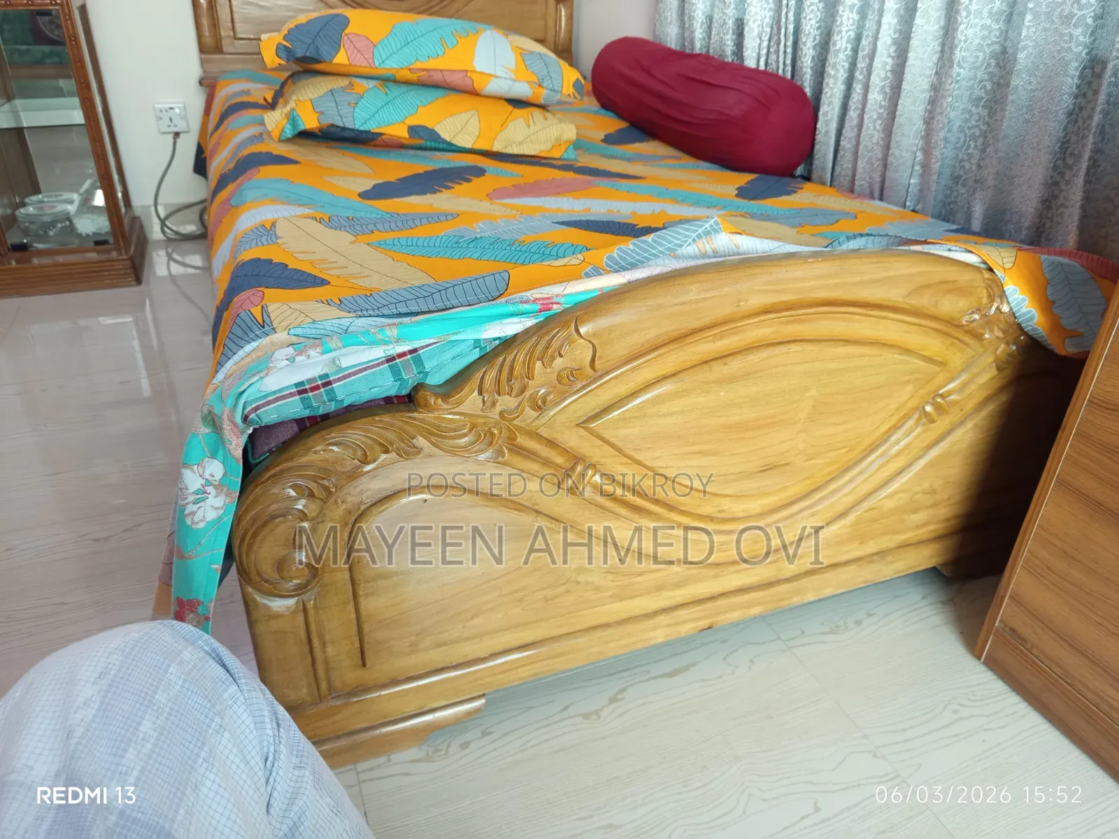 Teak wood single bed 4.5 Feet / 7 Feet for sale