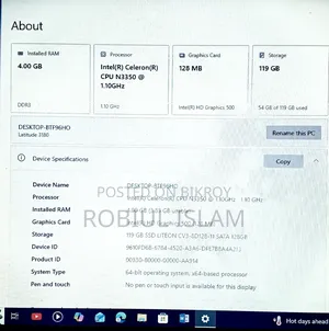ল্যাপটপ ডেল ল্যাটিটিউড ৩১৮০ ৪জিবি ইন্টেল কোর ২ ডুও এইচডিডি ১২৮জিবি