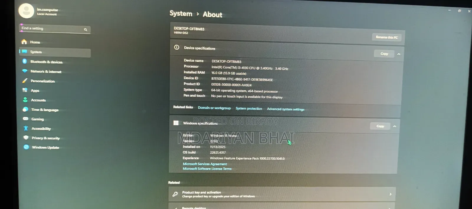 Gigabyte GA-H110MSTX-HD3-ZK 16GB Intel Core I3 SSD 128GB