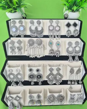 Viral Oxidised Silver Jhumka Earring's Multi-Pair Box