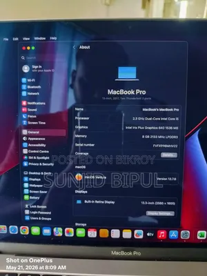 Laptop Apple MacBook Pro 2018 8GB Intel Core I5 HDD 128GB