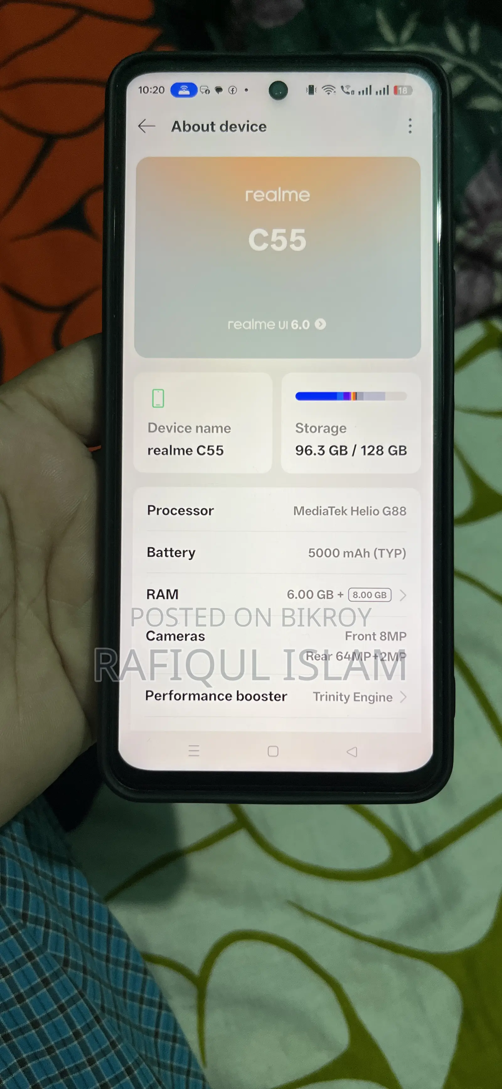 রিয়েলমি সি৫৫ ১২৮ জিবি সিলভার