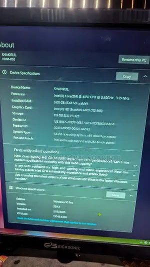 Gigabyte GA-H110MSTX-HD3-ZK 6GB Intel Core i3 SSD 128GB