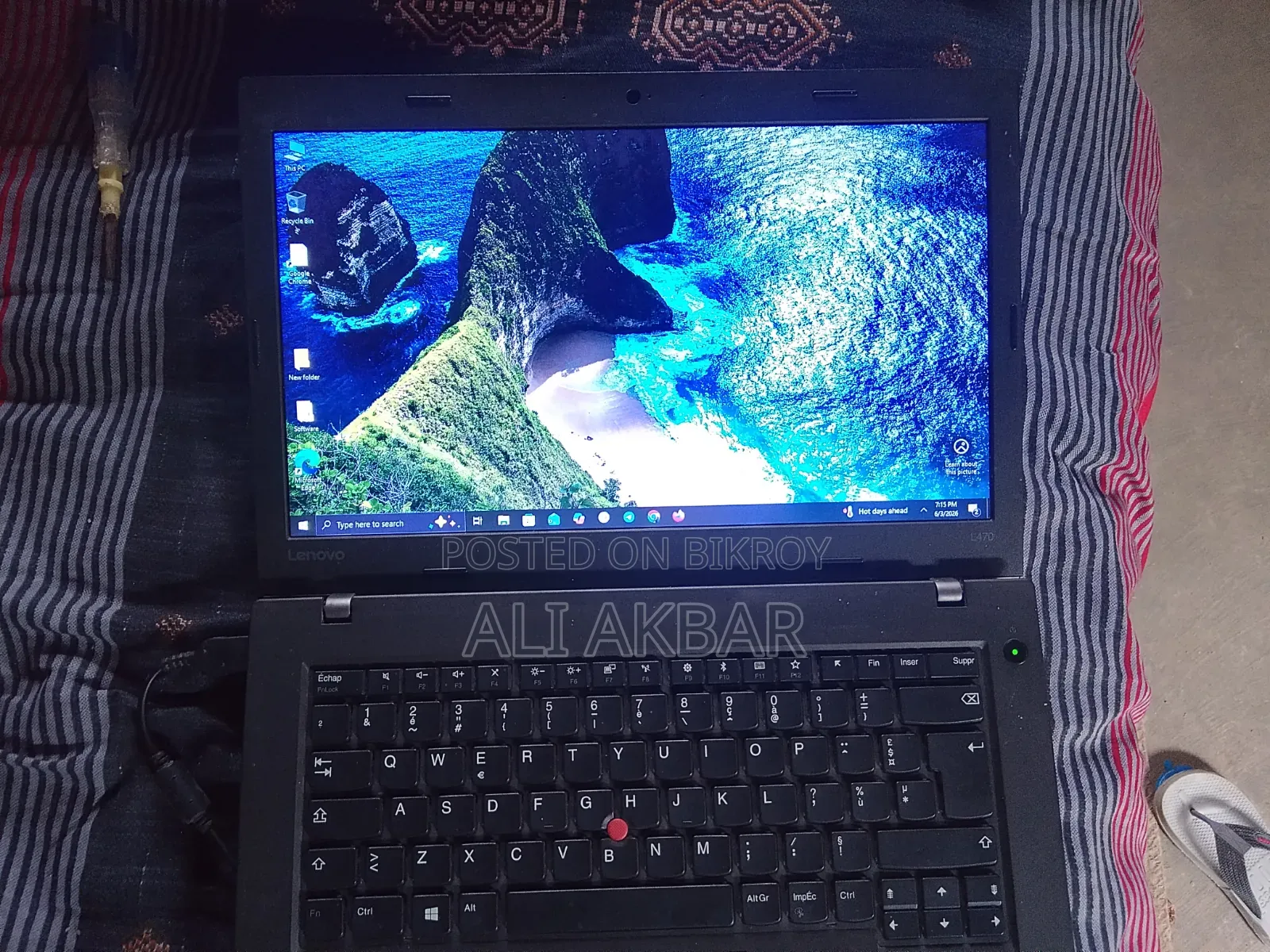 Laptop Lenovo ThinkPad T470 8GB Intel Core I3 SSD 160GB