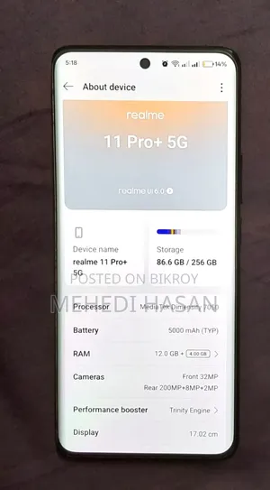 Realme 11 Pro+ 256 GB Black