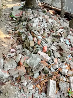 Broken bricks, broken plaster rubble