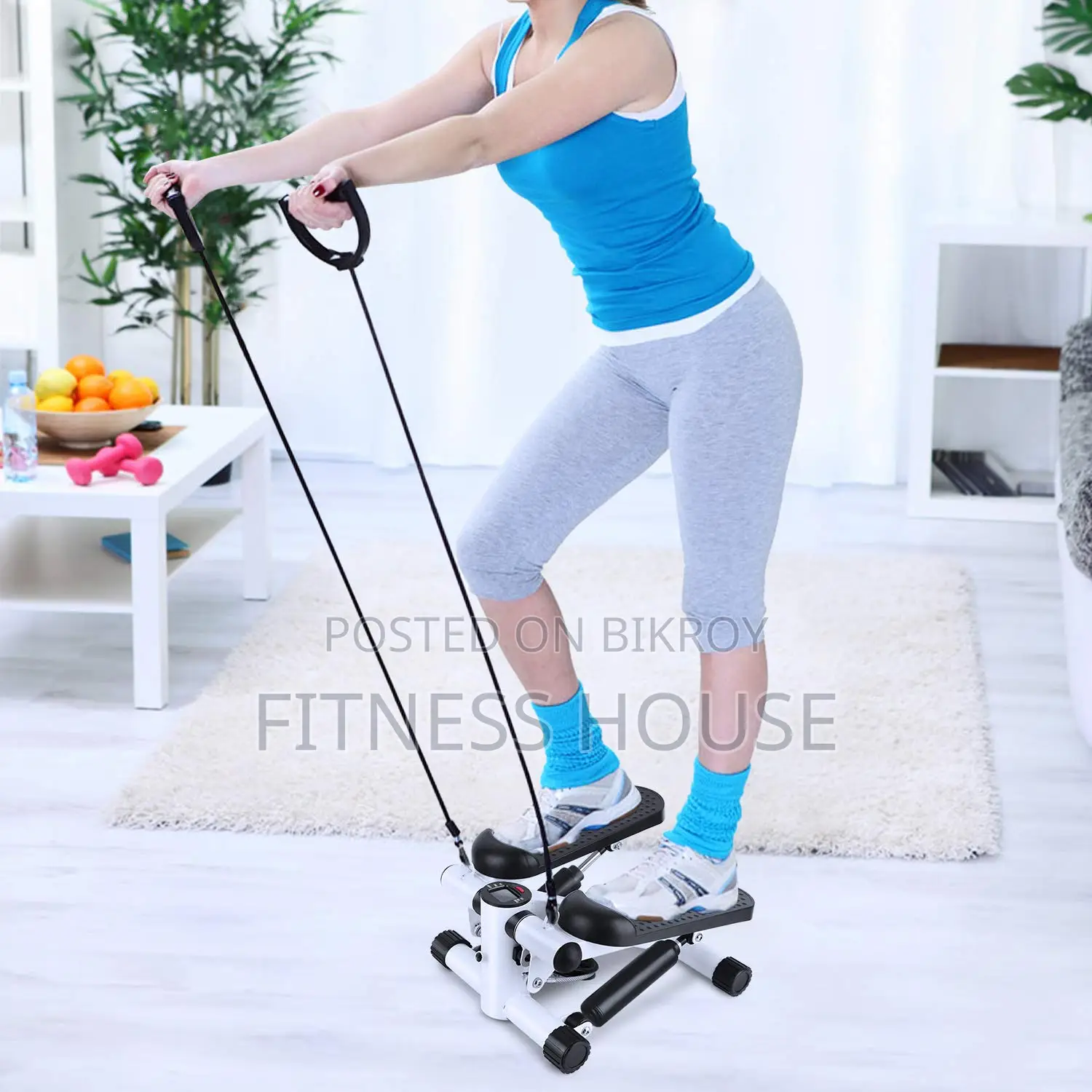 Mini Fitness Twist Stepper With Electronic Display Resistance Bands