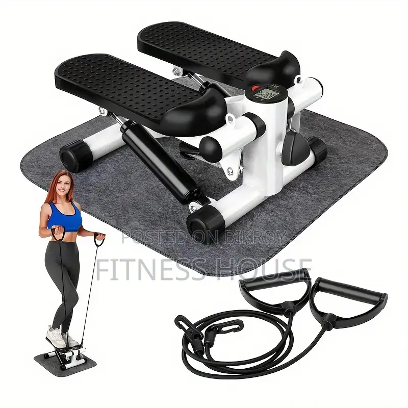 Mini Fitness Twist Stepper With Electronic Display Resistance Bands