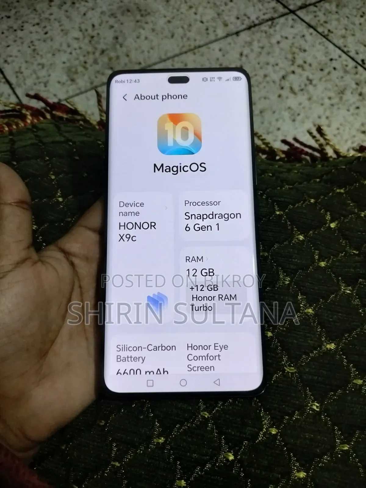 নতুন অনার এক্স৯সি ২৫৬ জিবি ব্ল্যাক